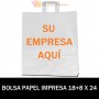 BOLSAS DE PAPEL ASA PLANA PERSONALIZADAS 18+8 X 24