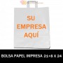 BOLSAS DE PAPEL ASA PLANA PERSONALIZADAS 21+8 X 24