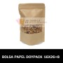 Bolsas de Papel Kraft Doypack con Ventana 16x26+8
