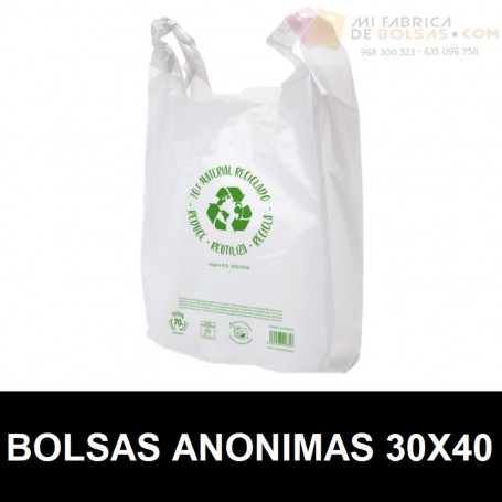 BOLSAS CAMISETA ANÓNIMAS 30x40 G.200 +50%