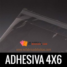 BOLSAS DE PLASTICO TRANSPARENTES POLIPROPILENO CON SOLAPA ADHESIVA 4X6