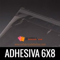 BOLSAS DE PLASTICO TRANSPARENTES POLIPROPILENO CON SOLAPA ADHESIVA 6X8