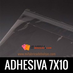 BOLSAS DE PLASTICO TRANSPARENTES POLIPROPILENO CON SOLAPA ADHESIVA 7X10