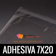 BOLSAS DE PLASTICO TRANSPARENTES POLIPROPILENO CON SOLAPA ADHESIVA 7X20