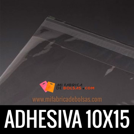 BOLSAS DE PLASTICO TRANSPARENTES POLIPROPILENO CON SOLAPA ADHESIVA 10X15