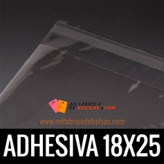 BOLSAS DE PLASTICO TRANSPARENTES POLIPROPILENO CON SOLAPA ADHESIVA 18X25