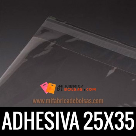 BOLSAS DE PLASTICO TRANSPARENTES POLIPROPILENO CON SOLAPA ADHESIVA 25X35