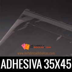 BOLSAS DE PLASTICO TRANSPARENTES POLIPROPILENO CON SOLAPA ADHESIVA 35X45