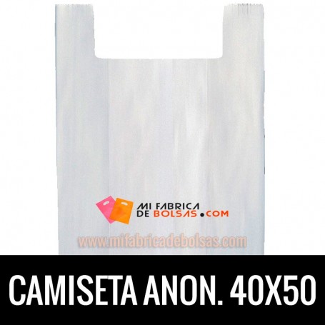 BOLSAS DE PLASTICO ASA CAMISETA ANONIMAS BLANCAS 40X50 GALGA 200
