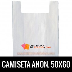 BOLSAS DE PLASTICO ASA CAMISETA ANONIMAS BLANCAS 50X60 GALGA 200