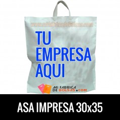 Bolsas de Plastico Asa de Lazo Personalizadas 30x35 Galga 200