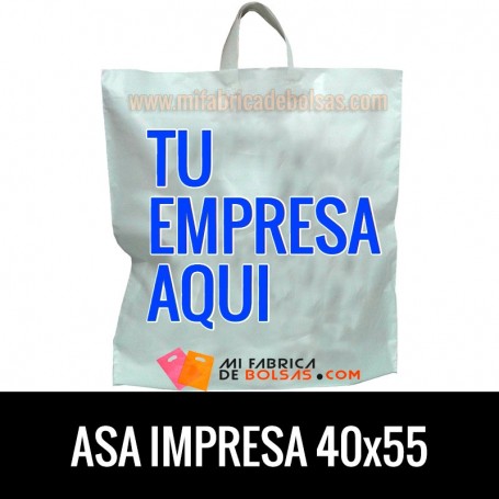 Bolsas de Plastico Asa de Lazo Personalizadas 40x55 Galga 200