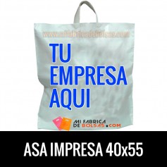 Bolsas de Plastico Asa de Lazo Personalizadas 40x55 Galga 200
