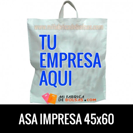 Bolsas de Plastico Asa de Lazo Personalizadas 45x60 Galga 200