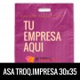 Bolsas de Plastico Asa Troquelada Personalizadas 30x35 Galga 200 Material Reciclado