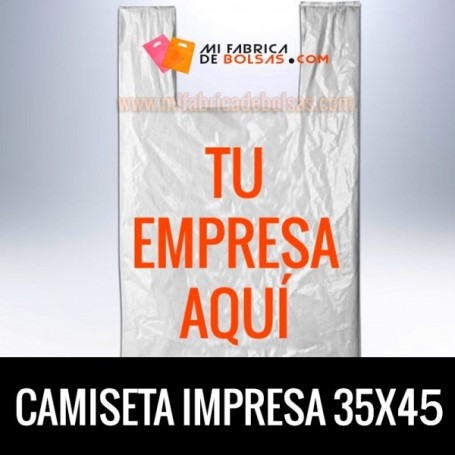 Bolsas de Plastico Asa Camiseta Personalizadas 35x45 Galga 200