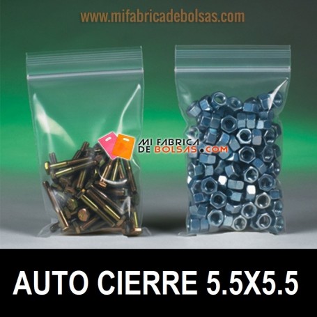 BOLSAS DE PLASTICO TRANSPARENTES CON AUTOCIERRE ZIP 5.5X5.5