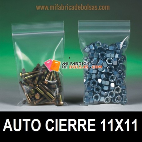 BOLSAS DE PLASTICO TRANSPARENTES CON AUTOCIERRE ZIP 11X11