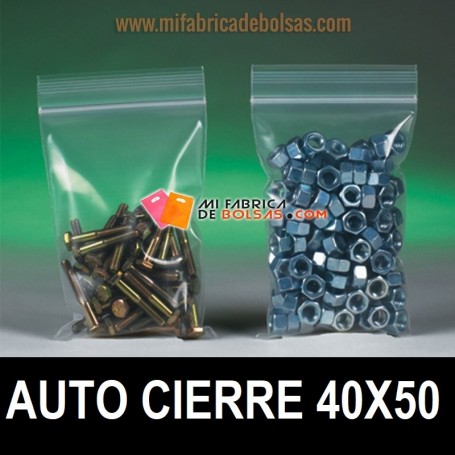 BOLSAS DE PLASTICO TRANSPARENTES CON AUTOCIERRE ZIP 40X50