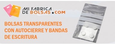 BOLSAS AUTOCIERRE CON BANDAS DE ESCRITURA
